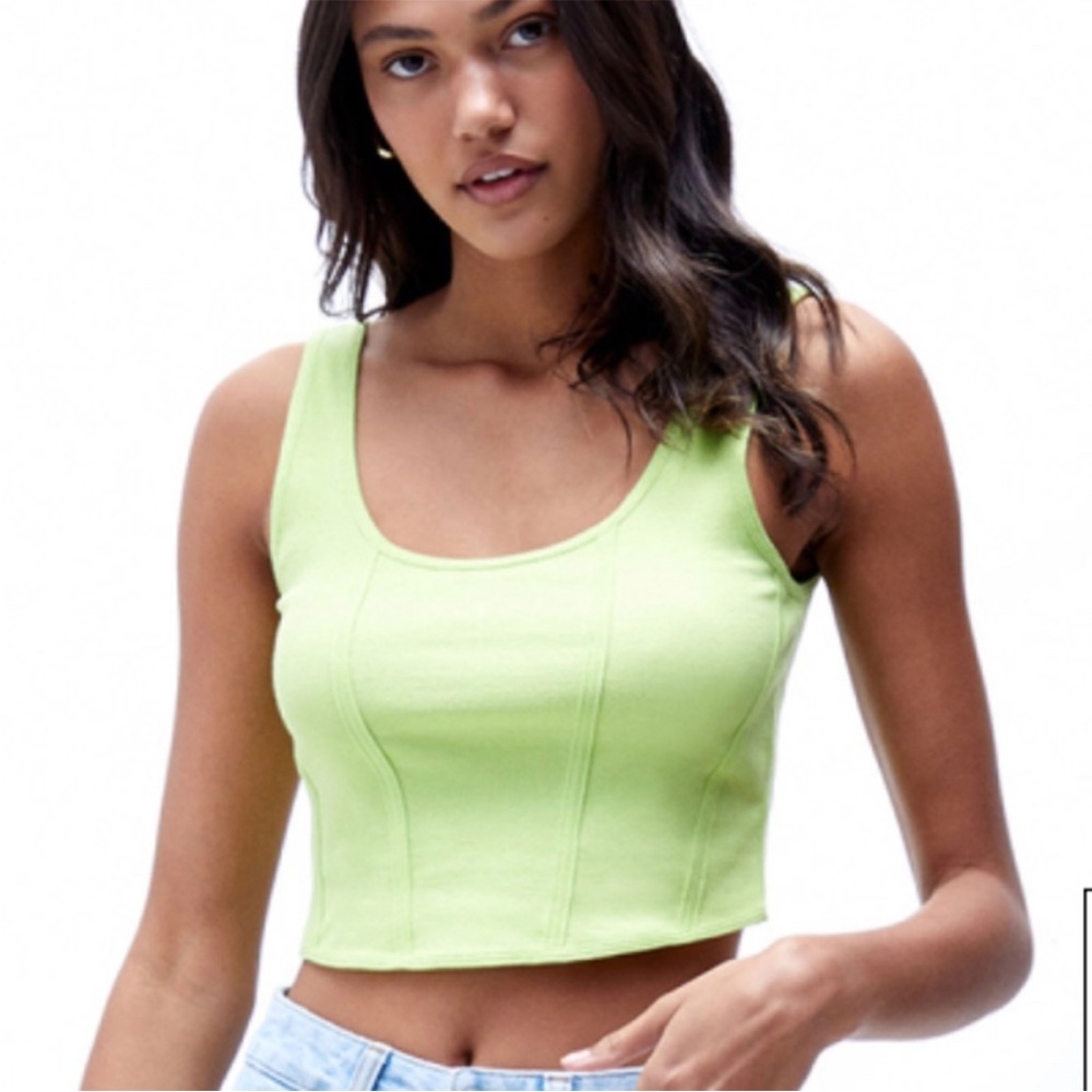 Pacsun Reserve Neon Green Ribbed Tank Top